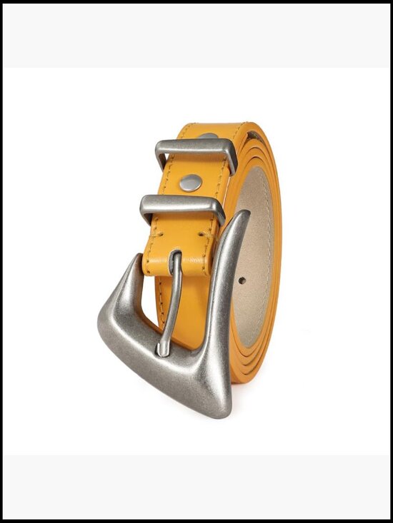 Faux Leather Belt with Stylish Gold Buckle for Jeans Dresses main image 4